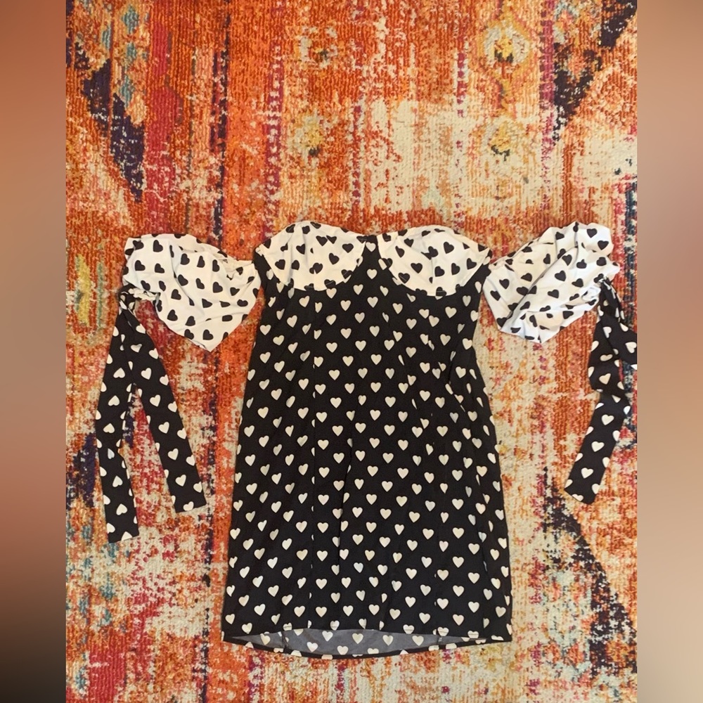 Backless BEtro White & Black Polka Dot Dress